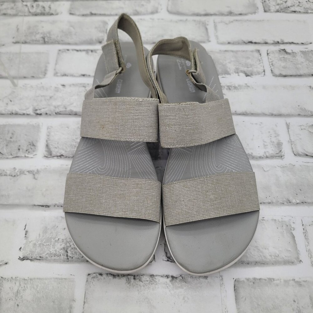 Clarks Cloudsteppers Arla Jacory Sandals Gray Open Toe Slingback Women's Size 11